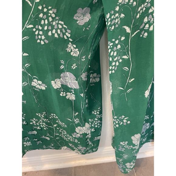 Free People Green Floral Meadow Rue Sleeveless Wide Leg Jumpsuit, Size 6 - Picture 7 of 10